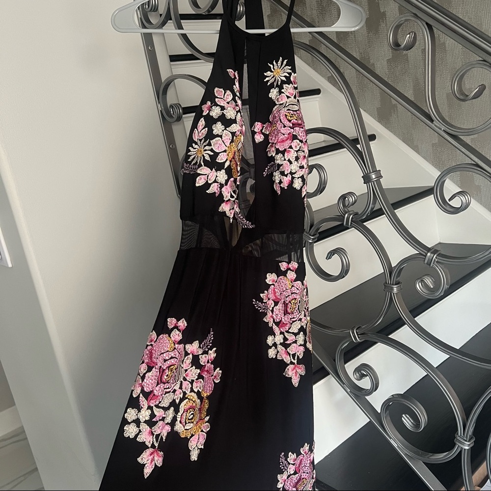 Formal Black and Floral Dress